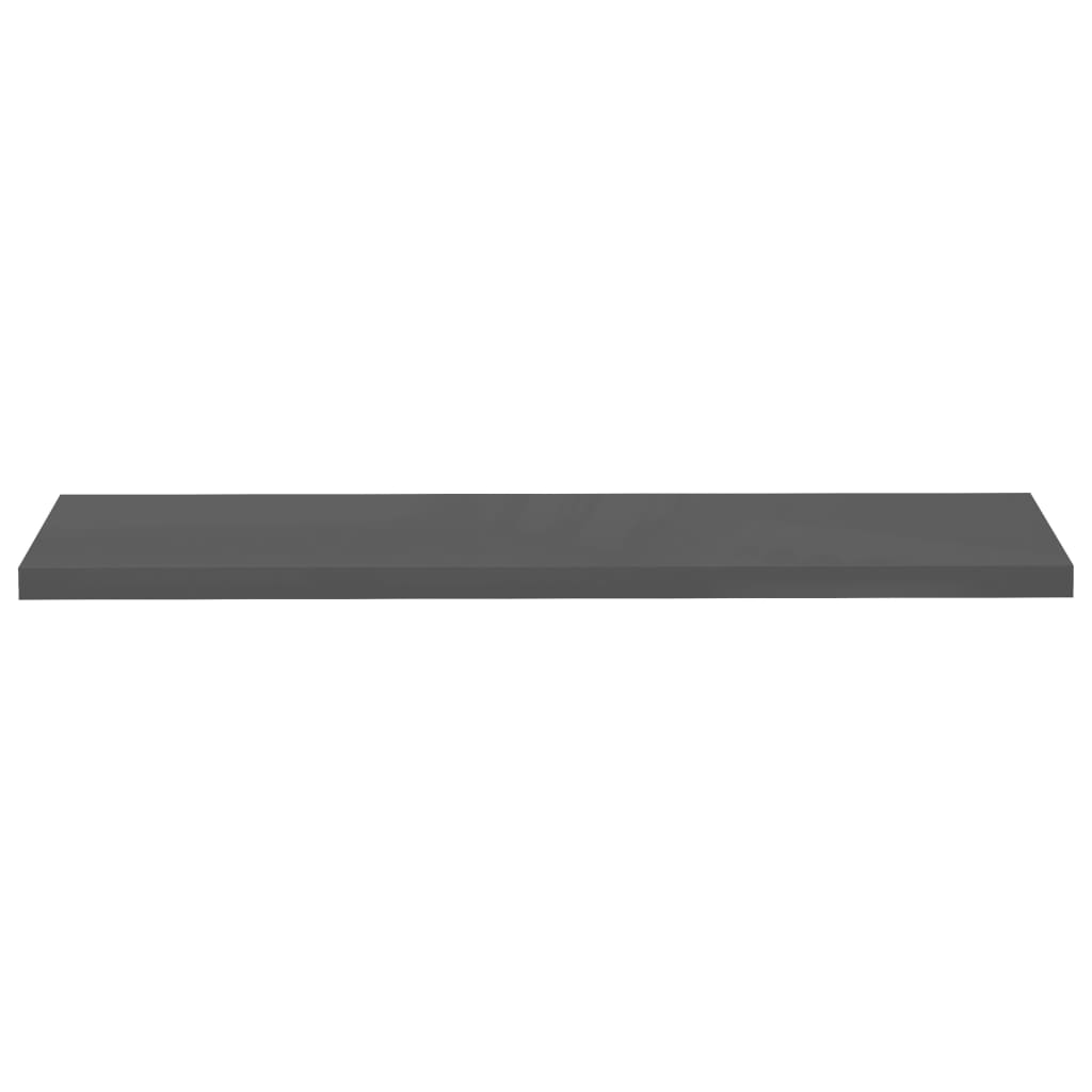 Raft De Perete Suspendat, Gri Extralucios, 120X23,5X3,8 Cm, Mdf Gri Foarte Lucios