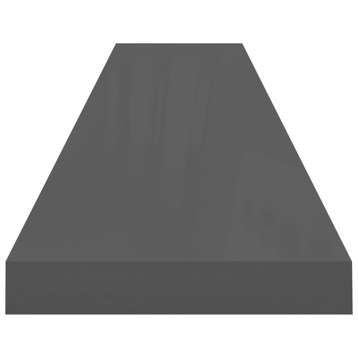 Raft De Perete Suspendat, Gri Extralucios, 120X23,5X3,8 Cm, Mdf Gri Foarte Lucios
