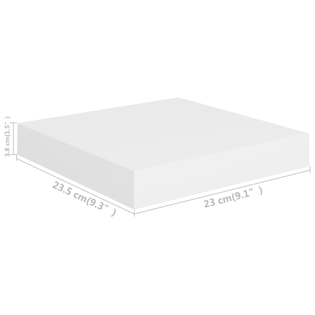Rafturi De Perete Suspendate, 2 Buc., , 23X23,5X3,8 Cm, Mdf Alb