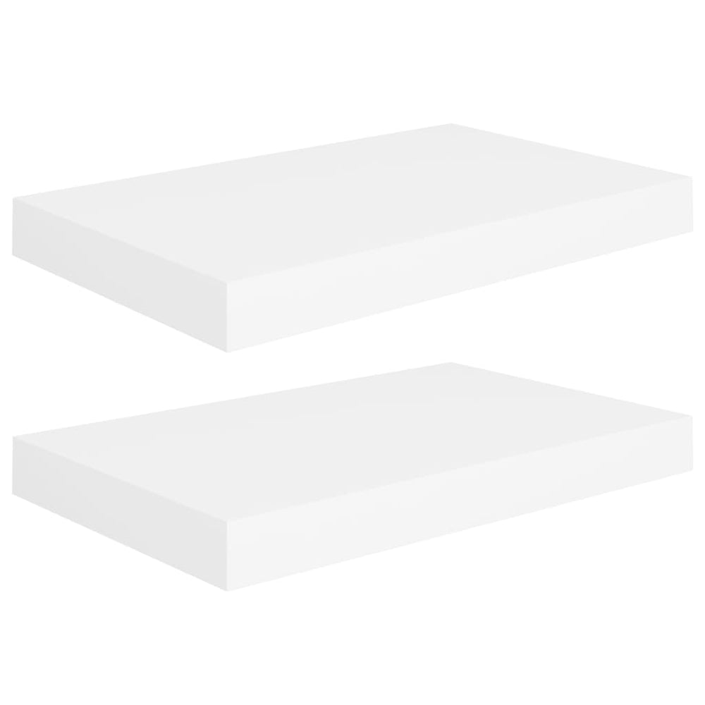 Rafturi De Perete Suspendate, 2 Buc., , 40X23X3,8 Cm, Mdf Alb