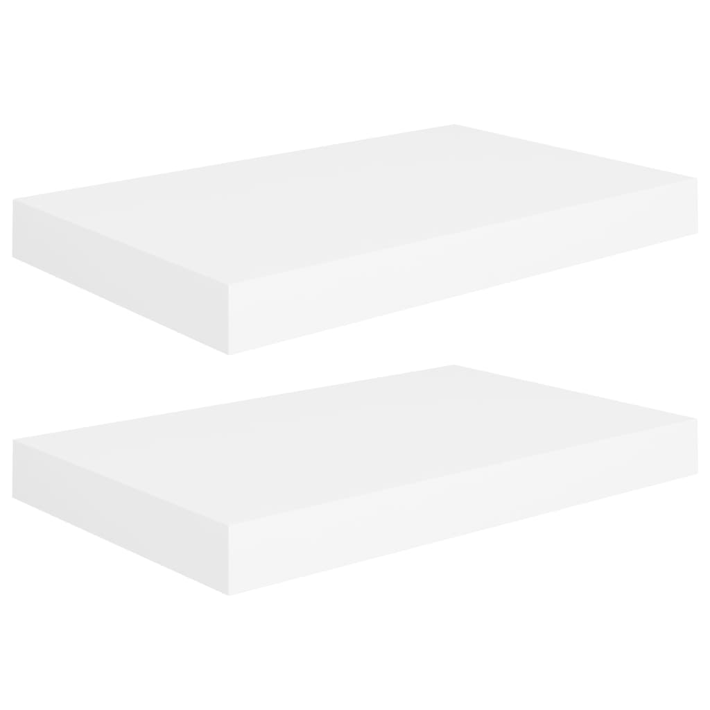 Rafturi De Perete Suspendate, 2 Buc., , 40X23X3,8 Cm, Mdf Alb