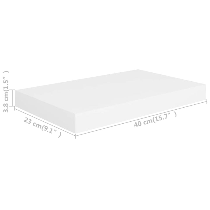 Rafturi De Perete Suspendate, 4 Buc., , 40X23X3,8 Cm, Mdf Alb