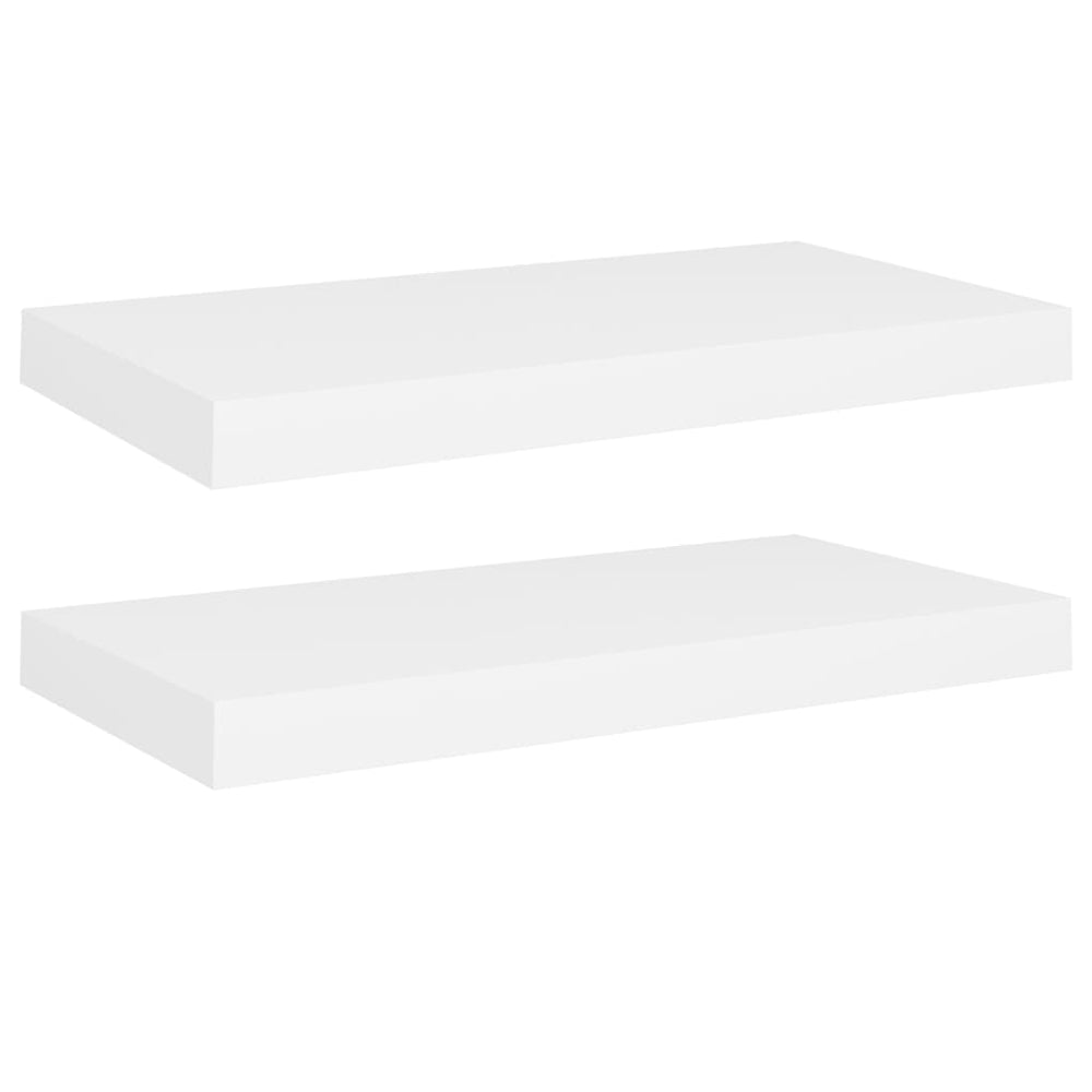 Rafturi De Perete Suspendate, 2 Buc., , 50X23X3,8 Cm, Mdf Alb