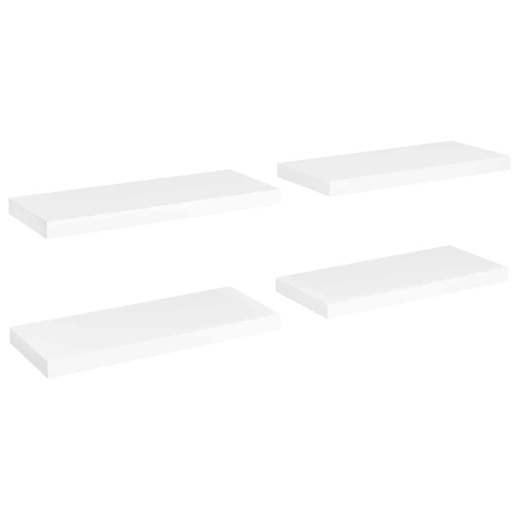 Rafturi De Perete Suspendate, 4 Buc., , 60X23,5X3,8 Cm, Mdf Alb