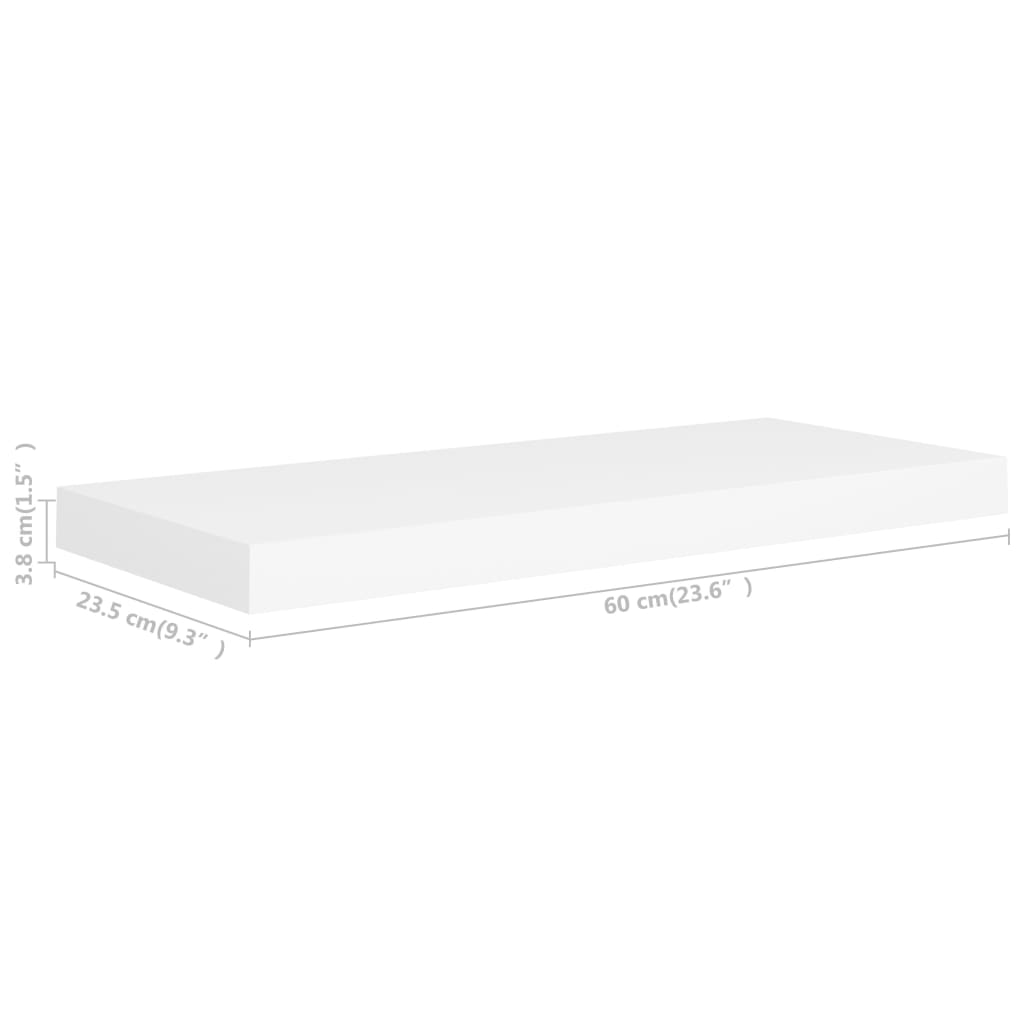 Rafturi De Perete Suspendate, 4 Buc., , 60X23,5X3,8 Cm, Mdf Alb