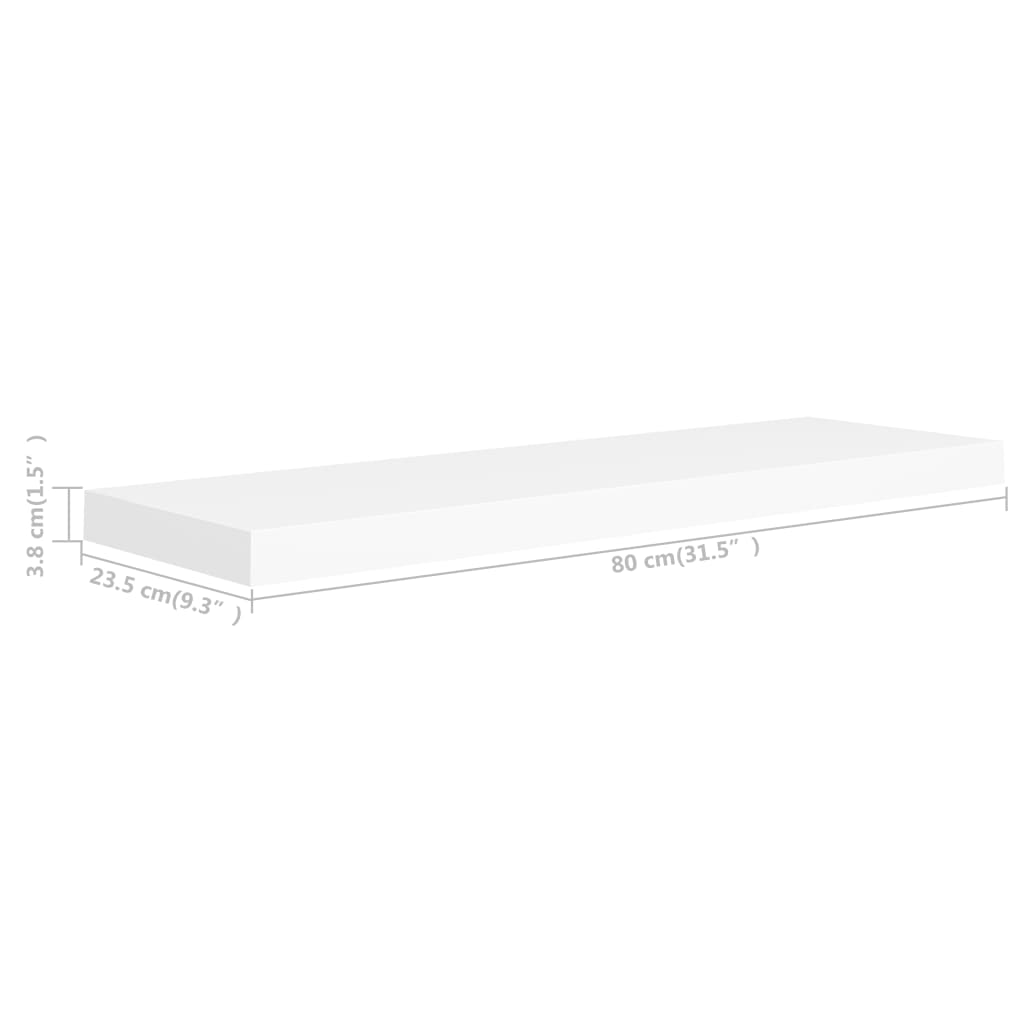 Rafturi De Perete, 4 Buc., , 80 X 23,5 X 3,8 Cm, Mdf Alb