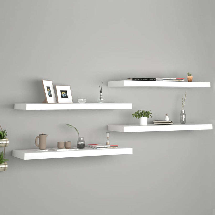 Rafturi De Perete, 4 Buc., , 80 X 23,5 X 3,8 Cm, Mdf Alb