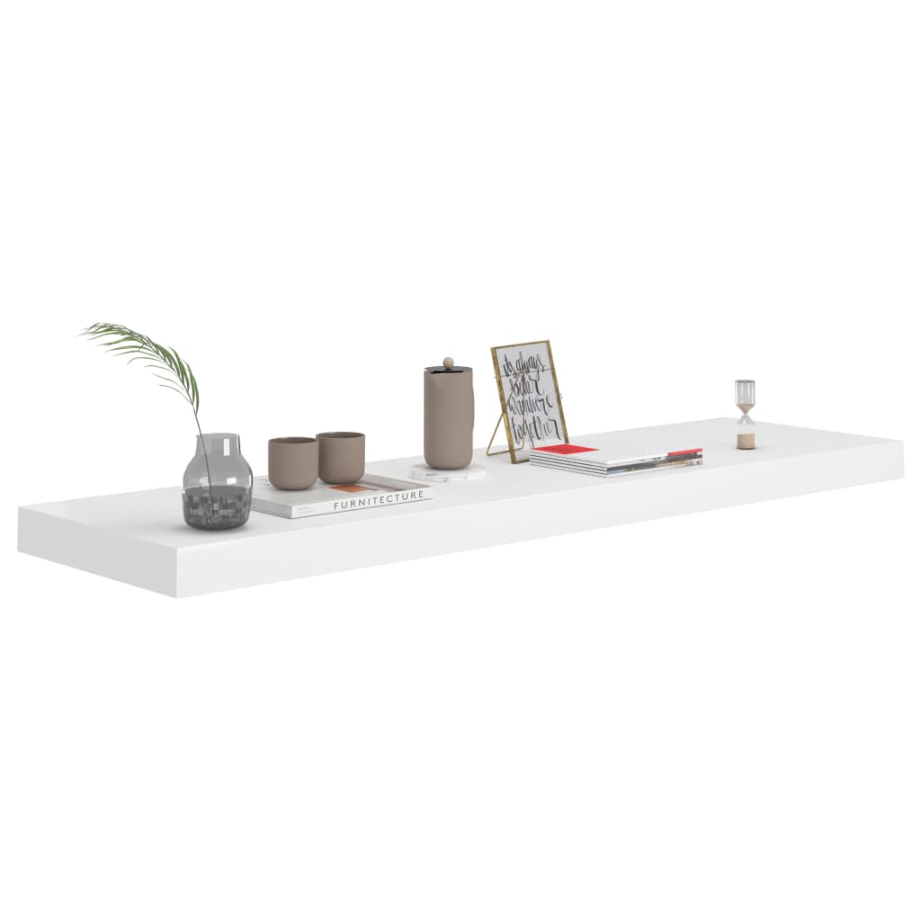 Rafturi De Perete Suspendate, 2 Buc., , 90X23,5X3,8 Cm, Mdf Alb