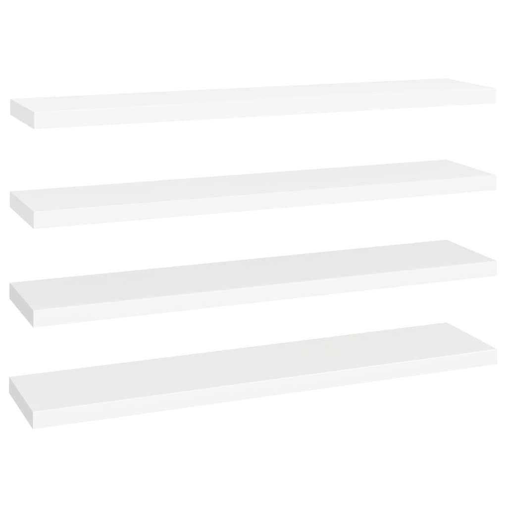 Rafturi De Perete, 4 Buc., , 120 X 23,5 X 3,8 Cm, Mdf Alb