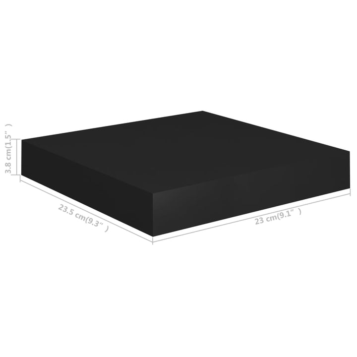 Rafturi De Perete Suspendate, 4 Buc., , 23X23,5X3,8 Cm Mdf Negru
