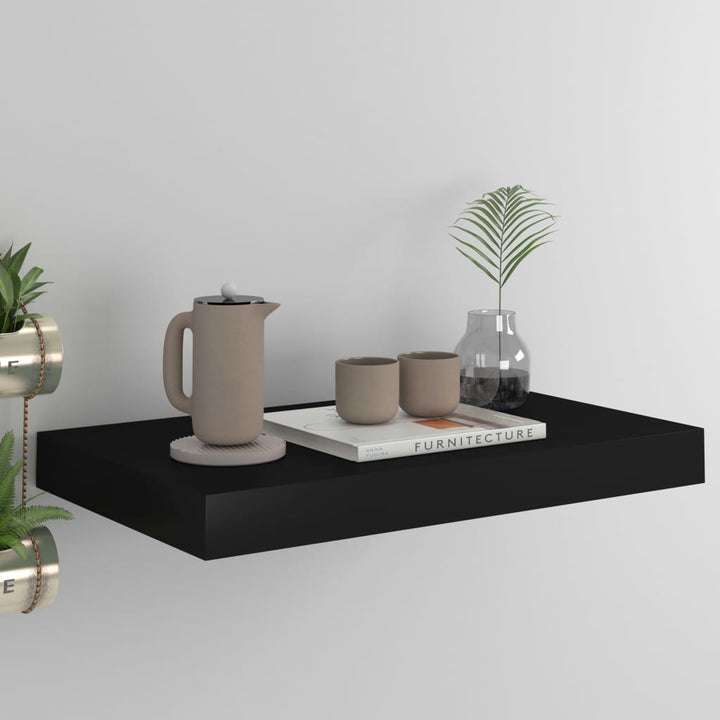 Raft De Perete Suspendat, , 40X23X3,8 Cm, Mdf Negru