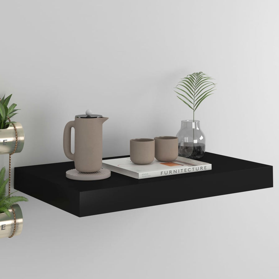 Raft De Perete Suspendat, , 40X23X3,8 Cm, Mdf Negru