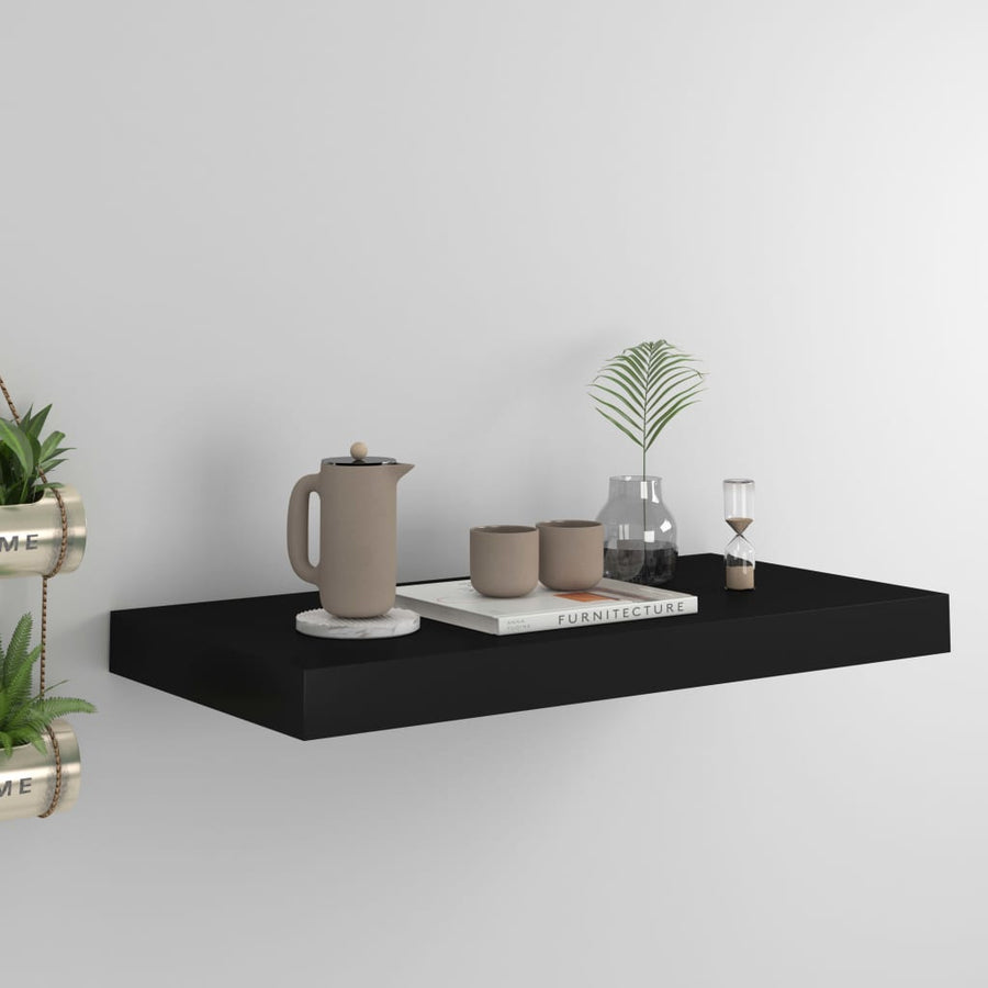 Raft De Perete Suspendat, , 50X23X3,8 Cm, Mdf Negru