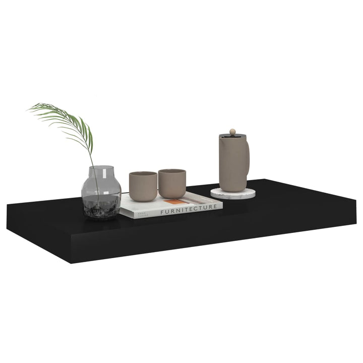 Rafturi De Perete Suspendate, 4 Buc., , 50X23X3,8 Cm, Mdf Negru
