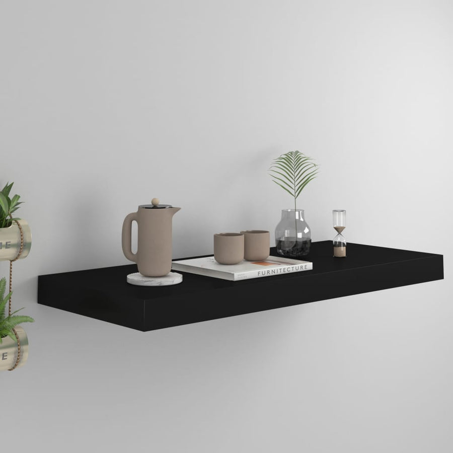 Raft De Perete Suspendat, , 60X23,5X3,8 Cm, Mdf Negru