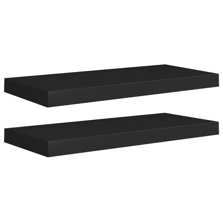 Rafturi De Perete Suspendate, 2 Buc., , 60X23,5X3,8 Cm Mdf Negru