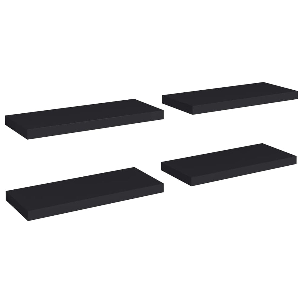 Rafturi De Perete, 4 Buc., , 60 X 23,5 X 3,8 Cm, Mdf Negru