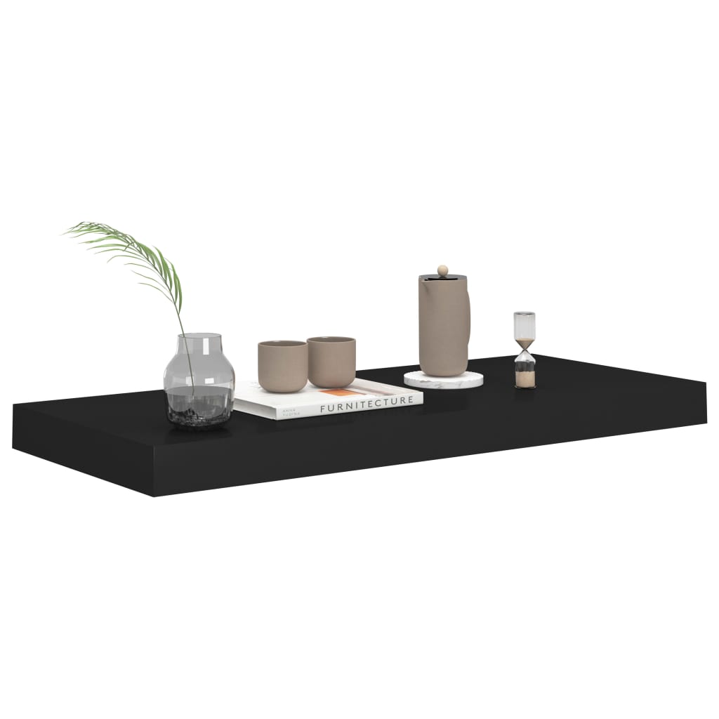 Rafturi De Perete, 4 Buc., , 60 X 23,5 X 3,8 Cm, Mdf Negru