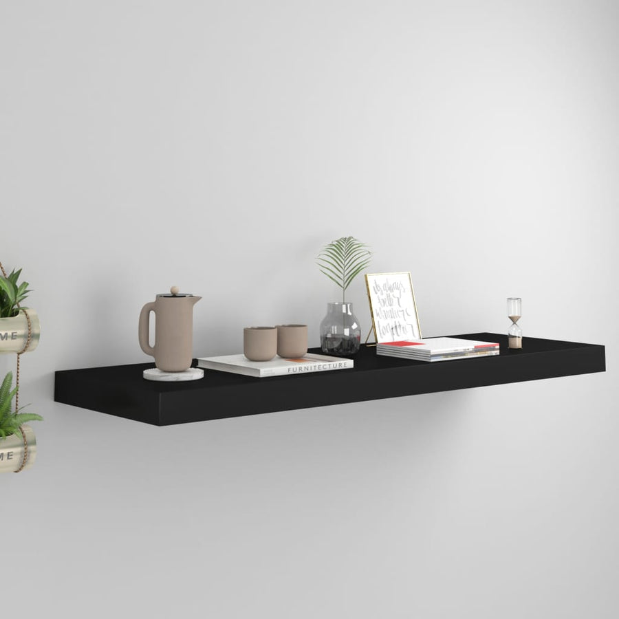 Raft De Perete Suspendat, , 80X23,5X3,8 Cm, Mdf Negru