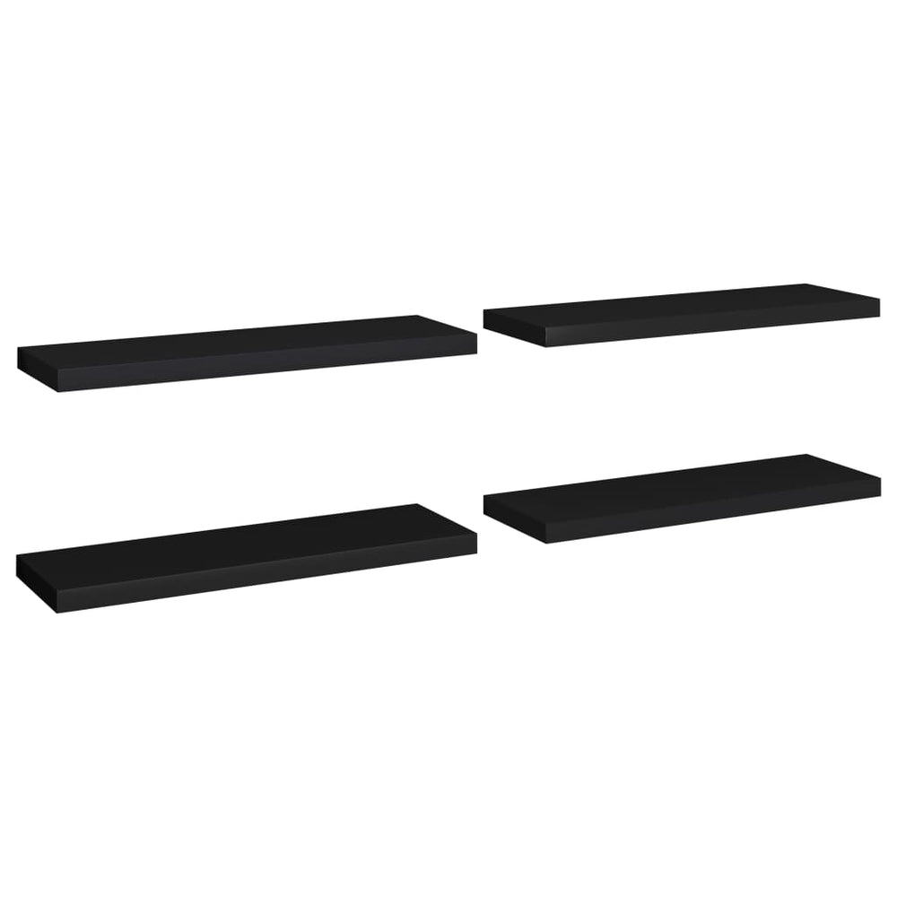 Rafturi De Perete, 4 Buc., , 80 X 23,5 X 3,8 Cm, Mdf Negru