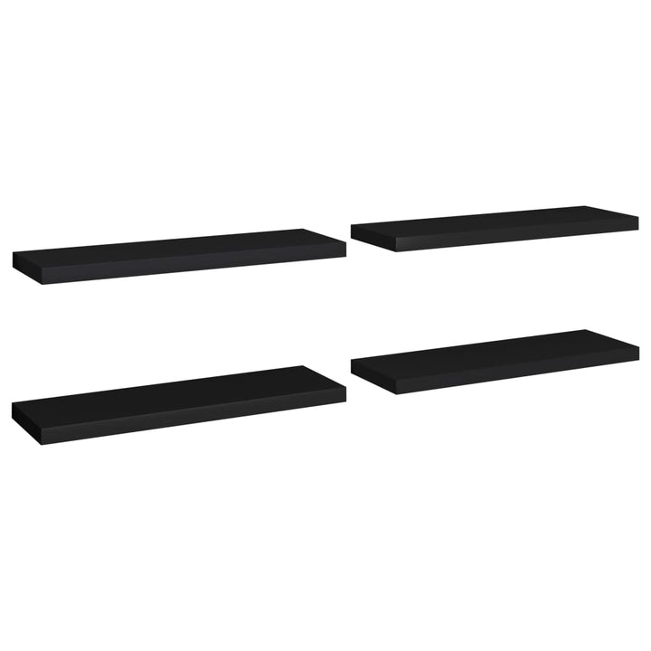 Rafturi De Perete, 4 Buc., , 80 X 23,5 X 3,8 Cm, Mdf Negru
