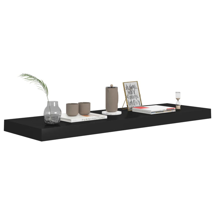 Rafturi De Perete, 4 Buc., , 80 X 23,5 X 3,8 Cm, Mdf Negru