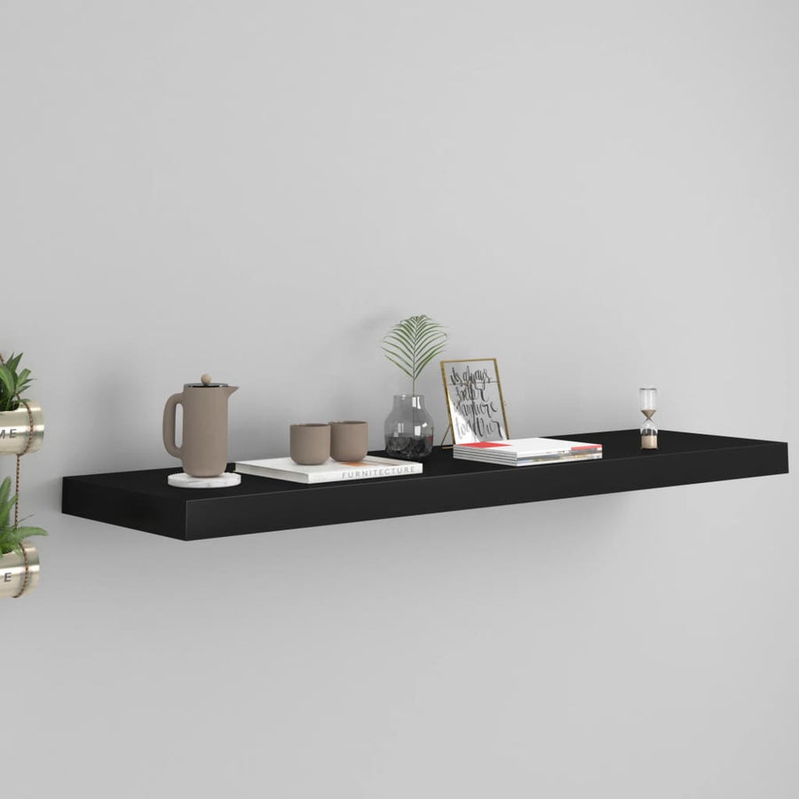 Raft De Perete Suspendat, , 90X23,5X3,8 Cm, Mdf Negru