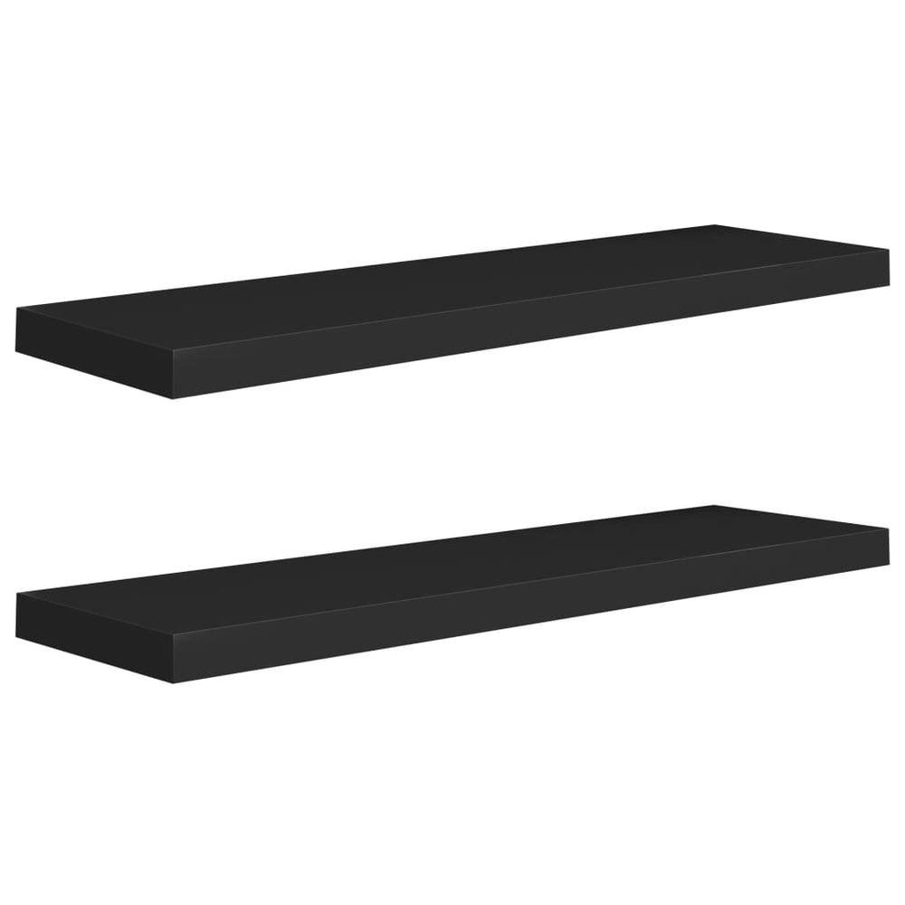 Rafturi De Perete Suspendate 2 Buc., , 90X23,5X3,8 Cm, Mdf Negru
