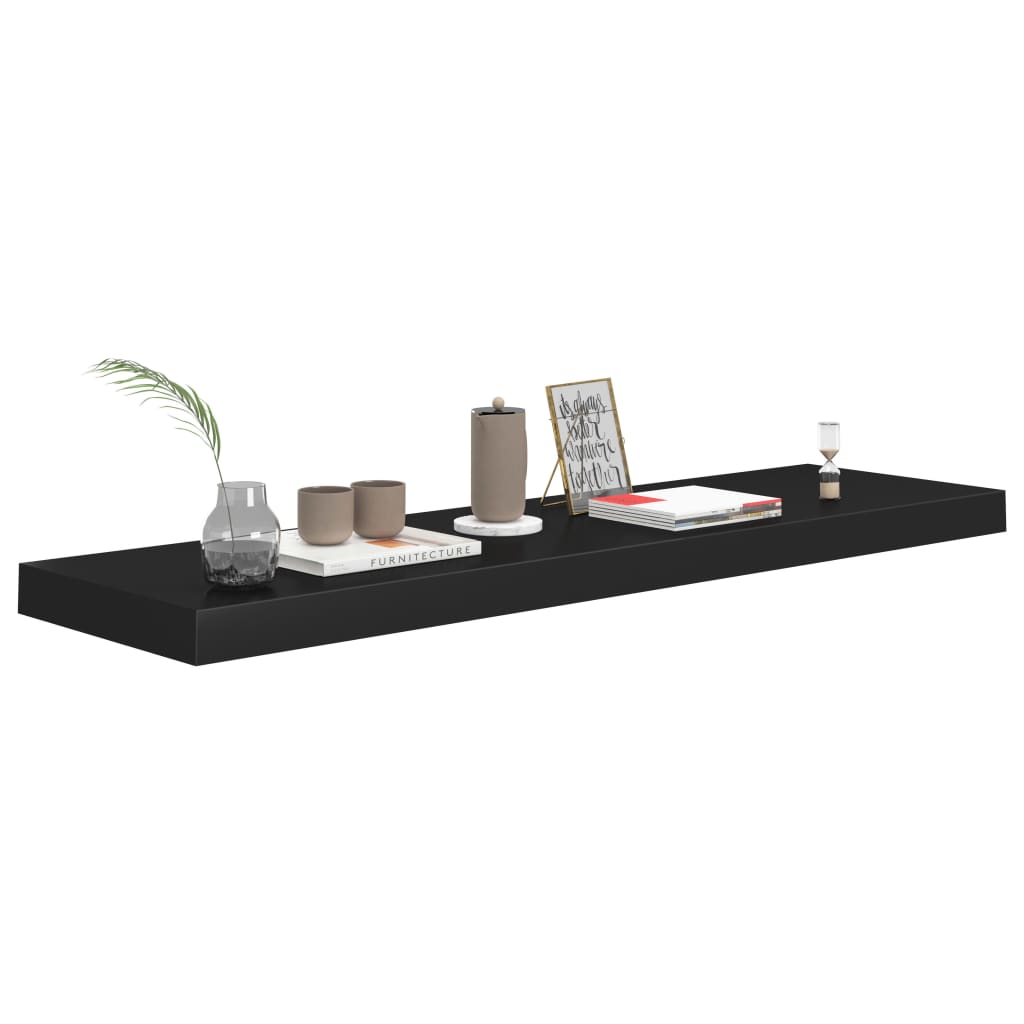 Rafturi De Perete Suspendate 2 Buc., , 90X23,5X3,8 Cm, Mdf Negru