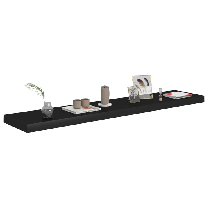 Raft De Perete Suspendat, , 120X23,5X3,8 Cm, Mdf Negru