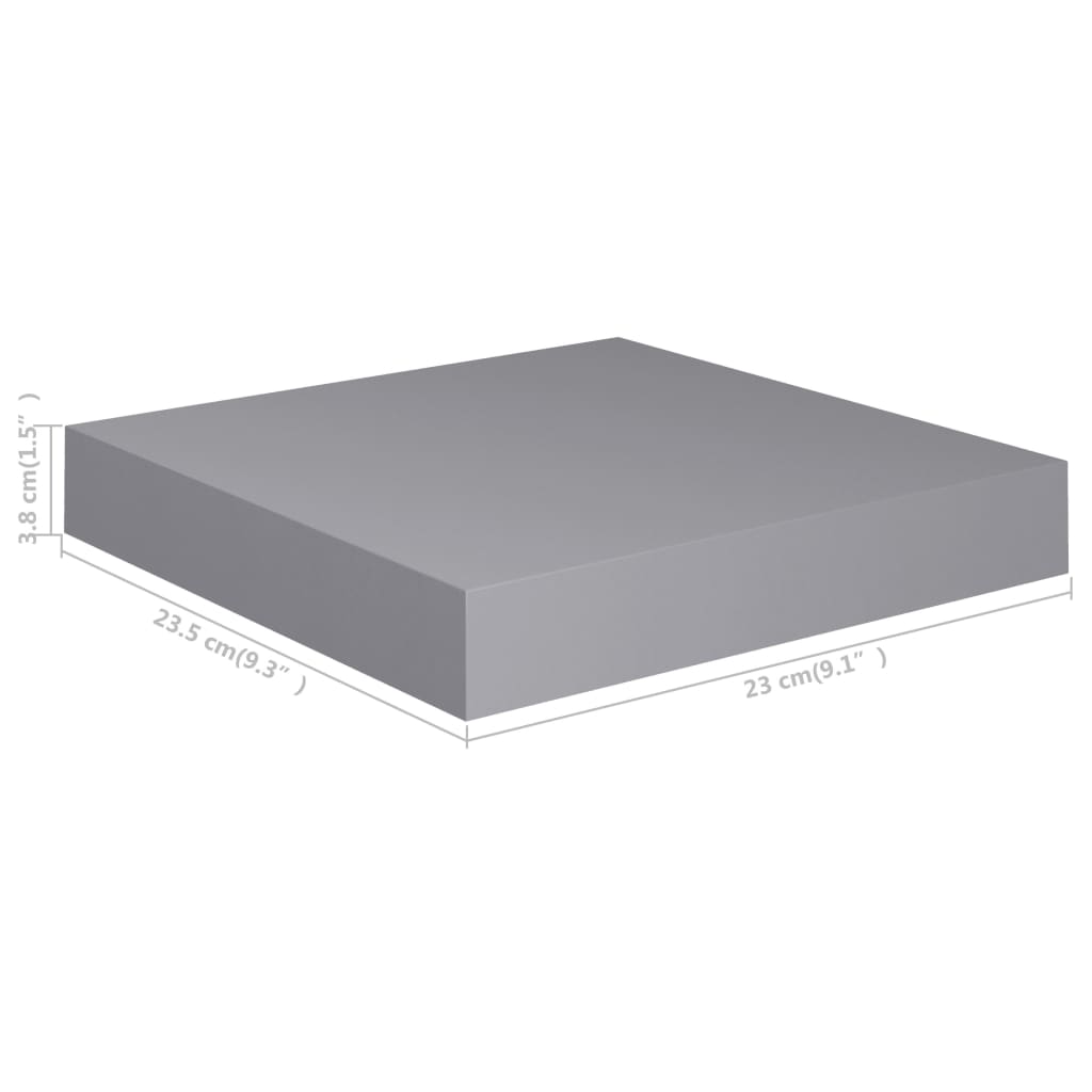 Raft De Perete Suspendat, , 23X23,5X3,8 Cm, Mdf Gri