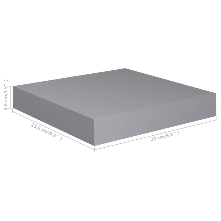 Raft De Perete Suspendat, , 23X23,5X3,8 Cm, Mdf Gri