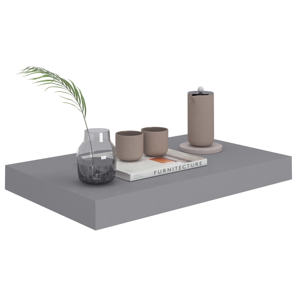 Raft De Perete Suspendat, , 40X23X3,8 Cm, Mdf Gri