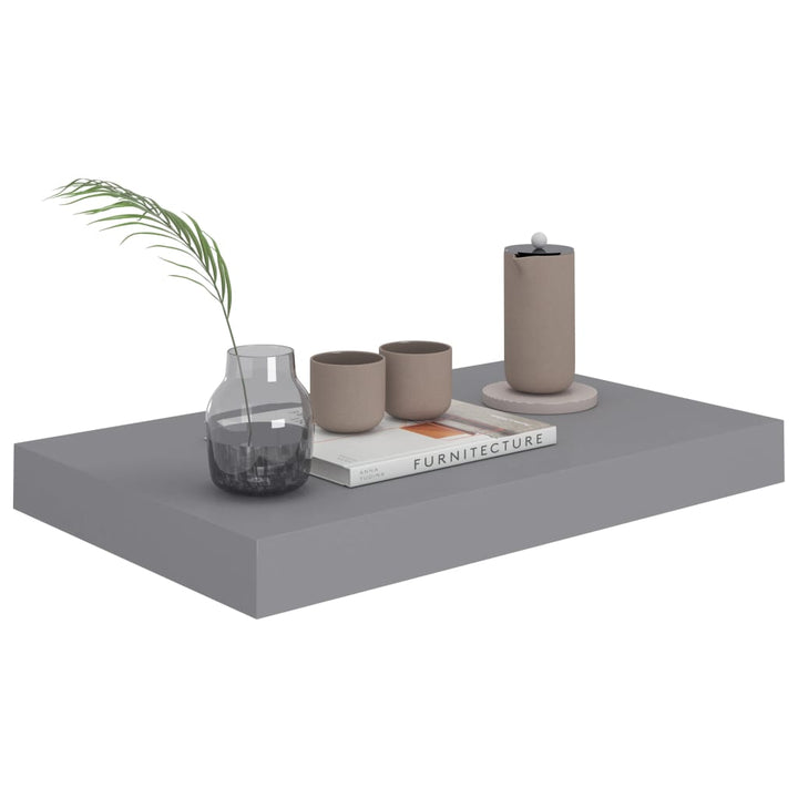 Rafturi De Perete Suspendate, 4 Buc., , 40X23X3,8 Cm, Mdf Gri