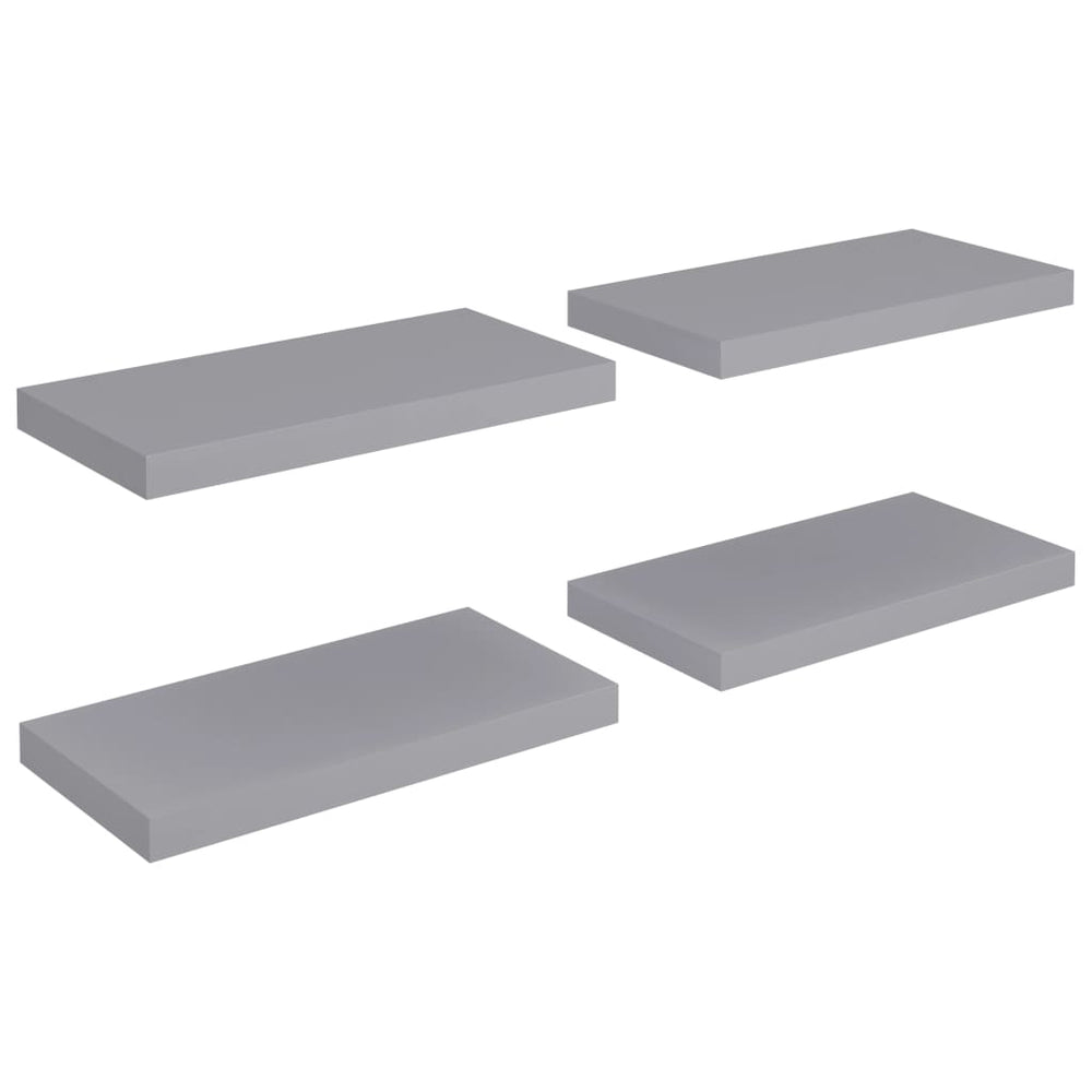 Rafturi De Perete Suspendate, 4 Buc., , 50X23X3,8 Cm, Mdf Gri