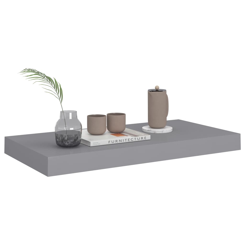 Rafturi De Perete Suspendate, 4 Buc., , 50X23X3,8 Cm, Mdf Gri