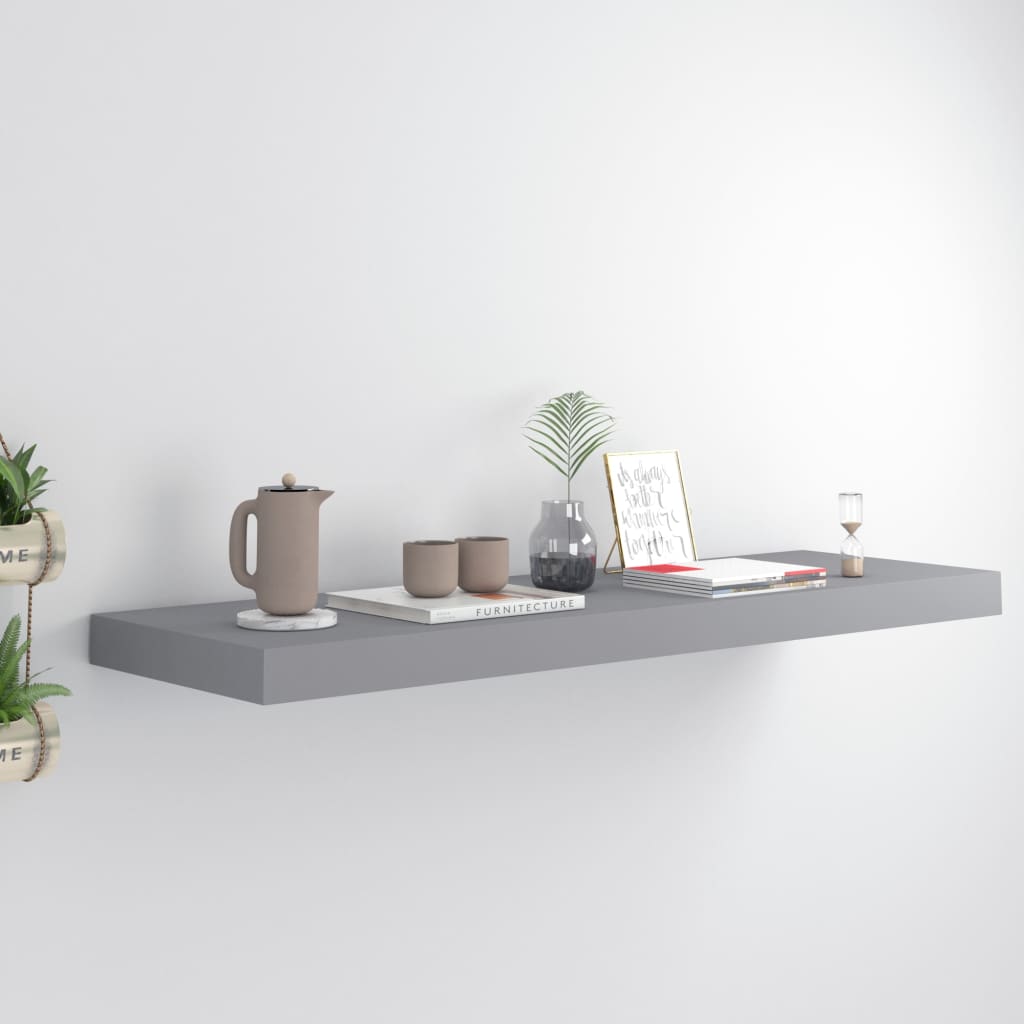 Raft De Perete Suspendat, , 80X23,5X3,8 Cm, Mdf Gri