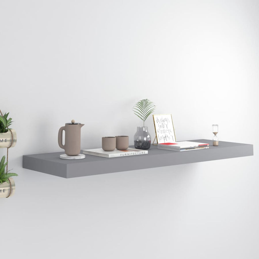 Raft De Perete Suspendat, , 80X23,5X3,8 Cm, Mdf Gri