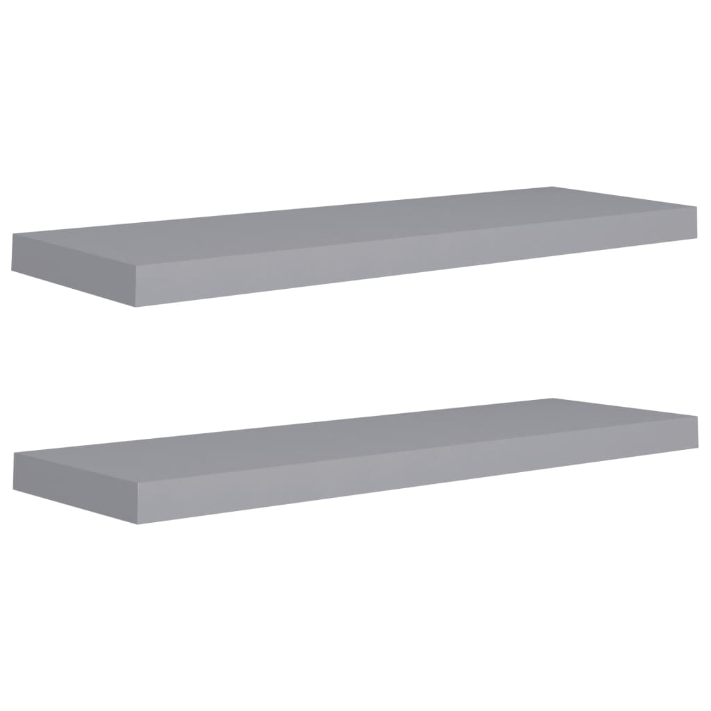 Rafturi De Perete Suspendate, 2 Buc., , 80X23,5X3,8 Cm, Mdf Gri