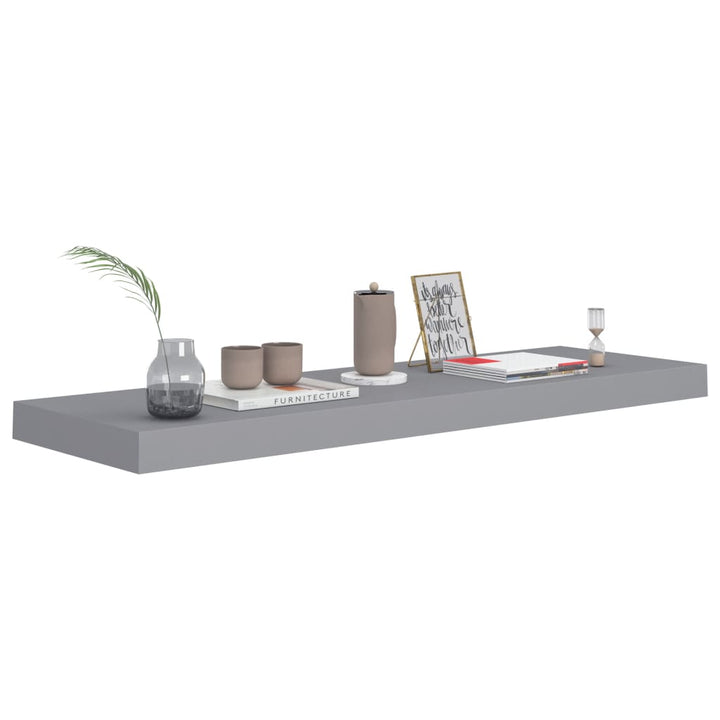 Rafturi De Perete Suspendate, 2 Buc., , 80X23,5X3,8 Cm, Mdf Gri