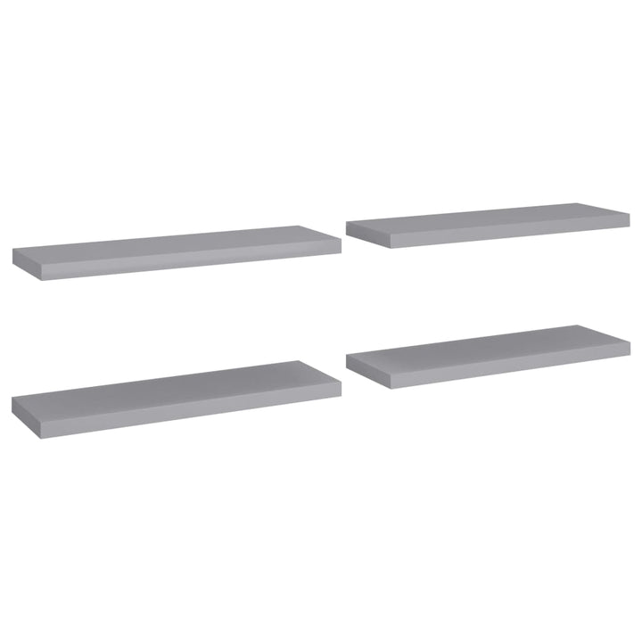 Rafturi De Perete Suspendate, 4 Buc., , 80X23,5X3,8 Cm, Mdf Gri