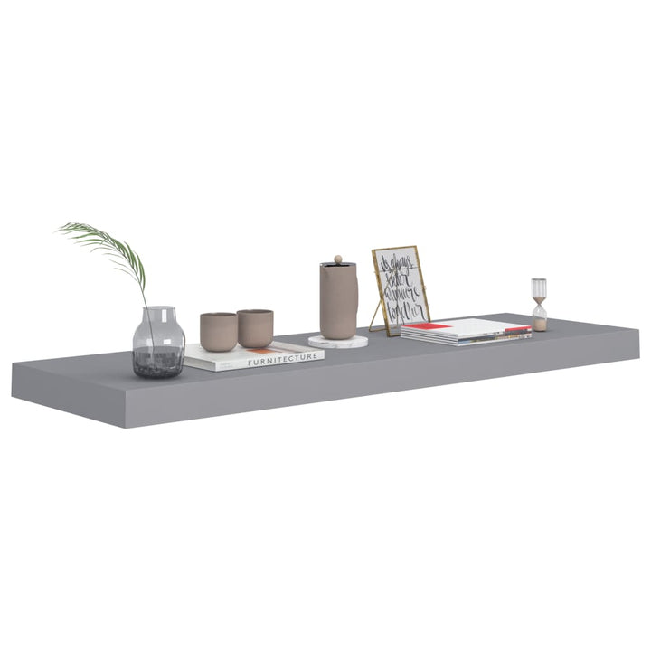 Rafturi De Perete Suspendate, 4 Buc., , 80X23,5X3,8 Cm, Mdf Gri