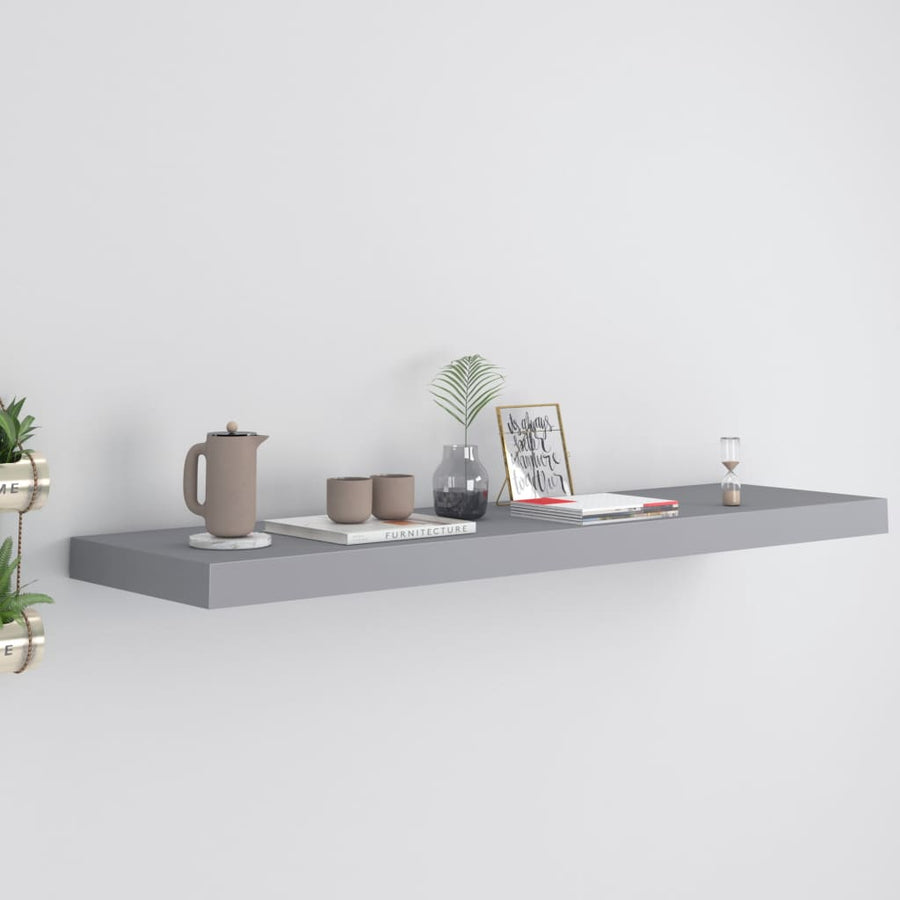 Raft De Perete Suspendat, , 90X23,5X3,8 Cm, Mdf Gri