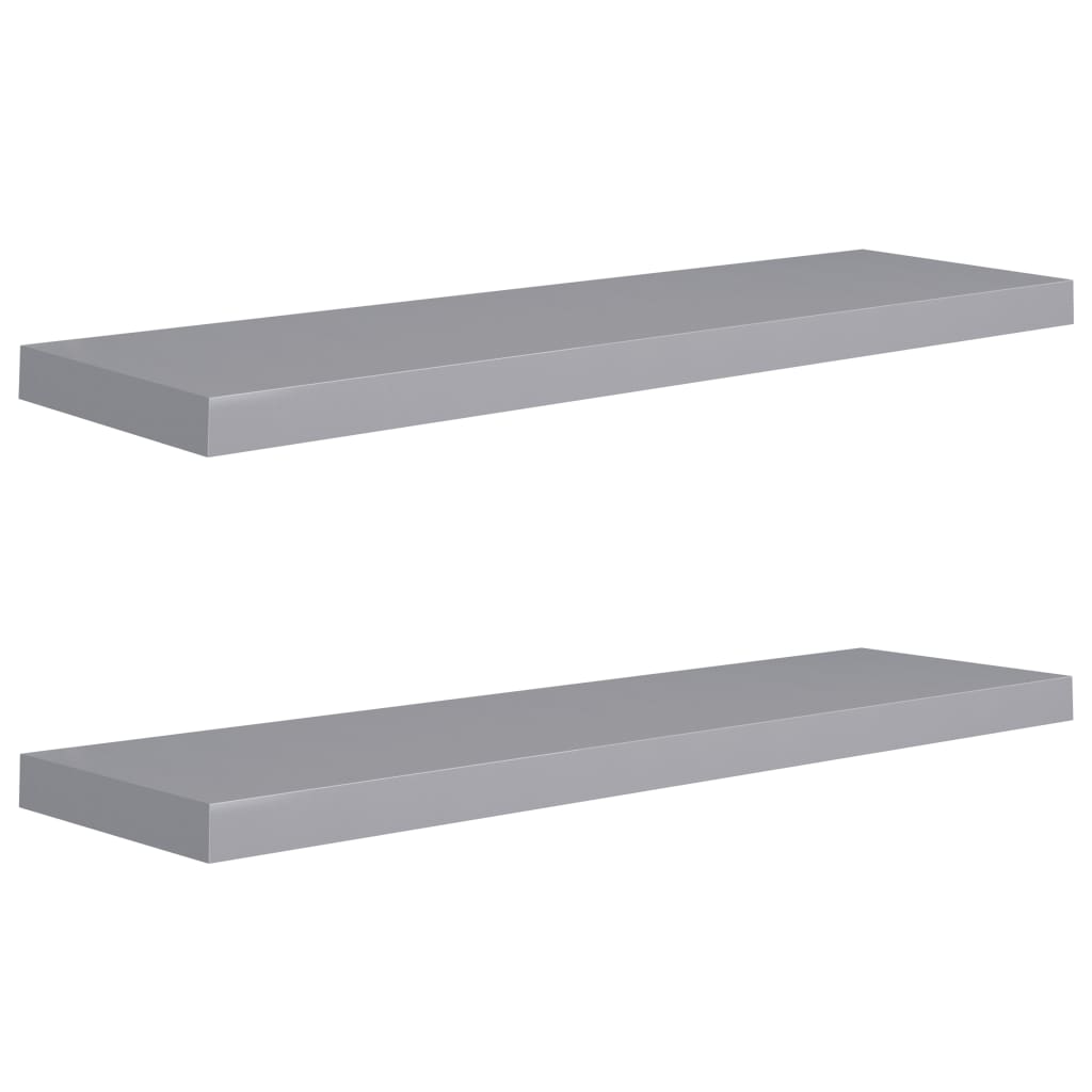 Rafturi De Perete Suspendate, 2 Buc., , 90X23,5X3,8 Cm, Mdf Gri