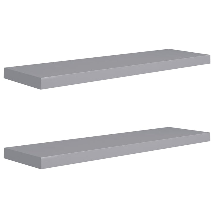 Rafturi De Perete Suspendate, 2 Buc., , 90X23,5X3,8 Cm, Mdf Gri