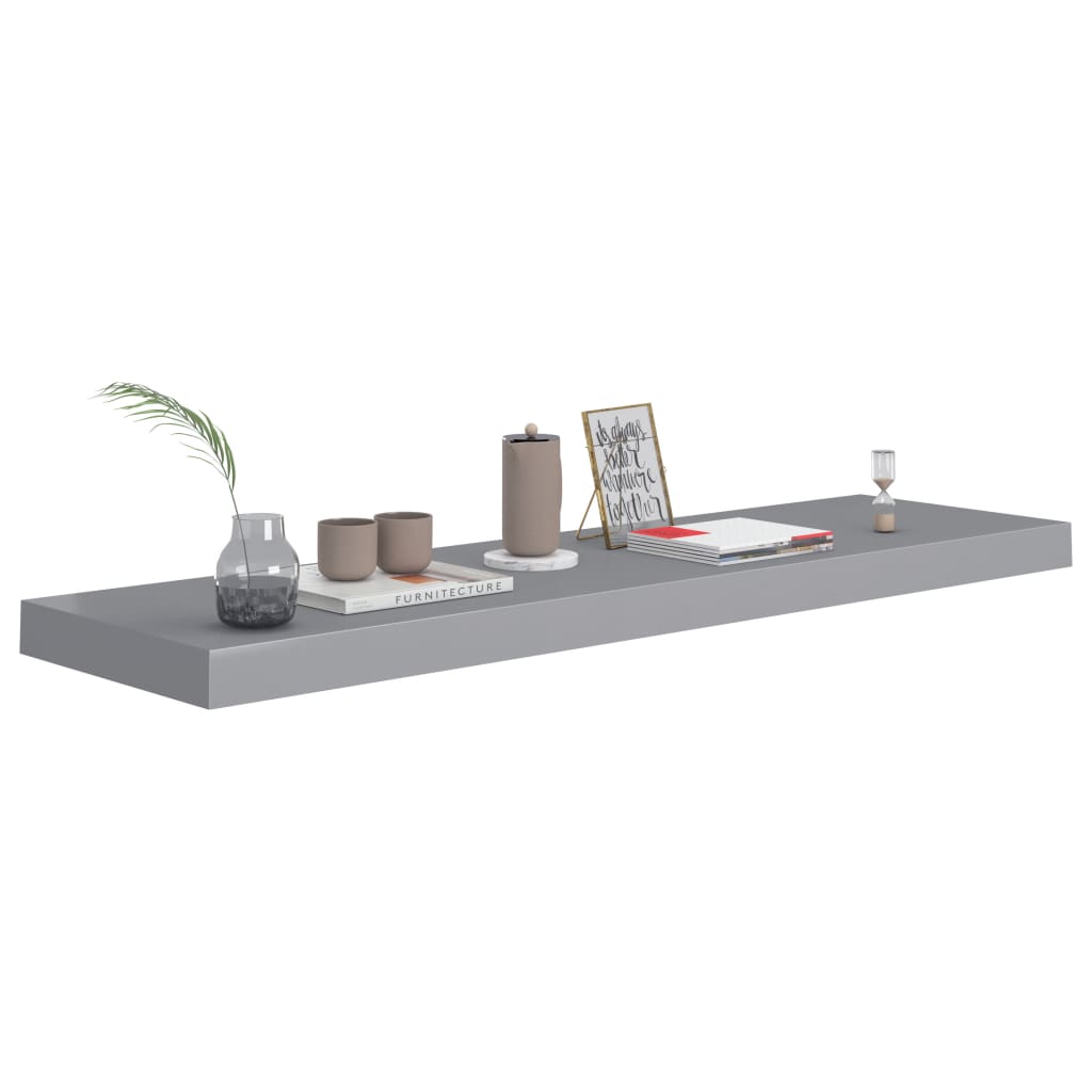 Rafturi De Perete Suspendate, 2 Buc., , 90X23,5X3,8 Cm, Mdf Gri