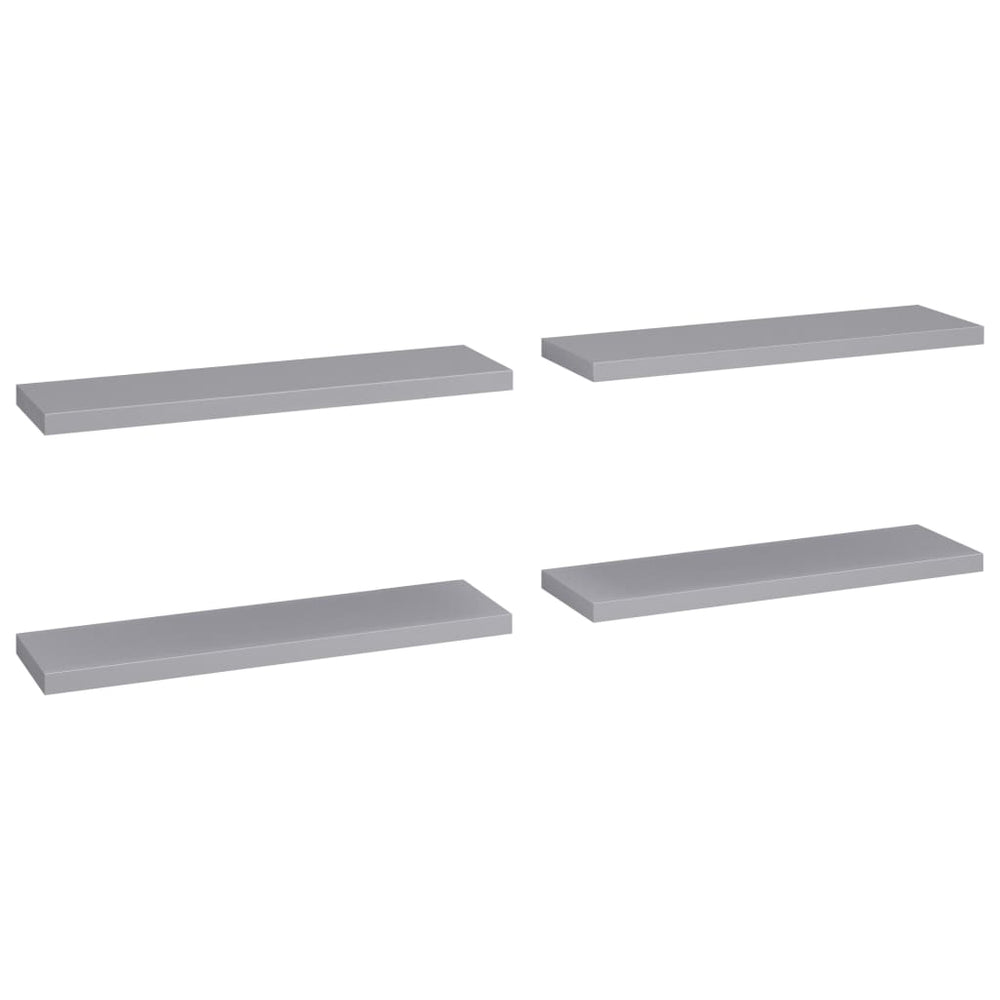 Rafturi De Perete Suspendate, 4 Buc., , 90X23,5X3,8 Cm, Mdf Gri