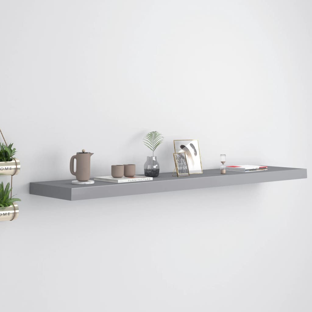 Raft De Perete Suspendat, , 120X23,5X3,8 Cm, Mdf Gri