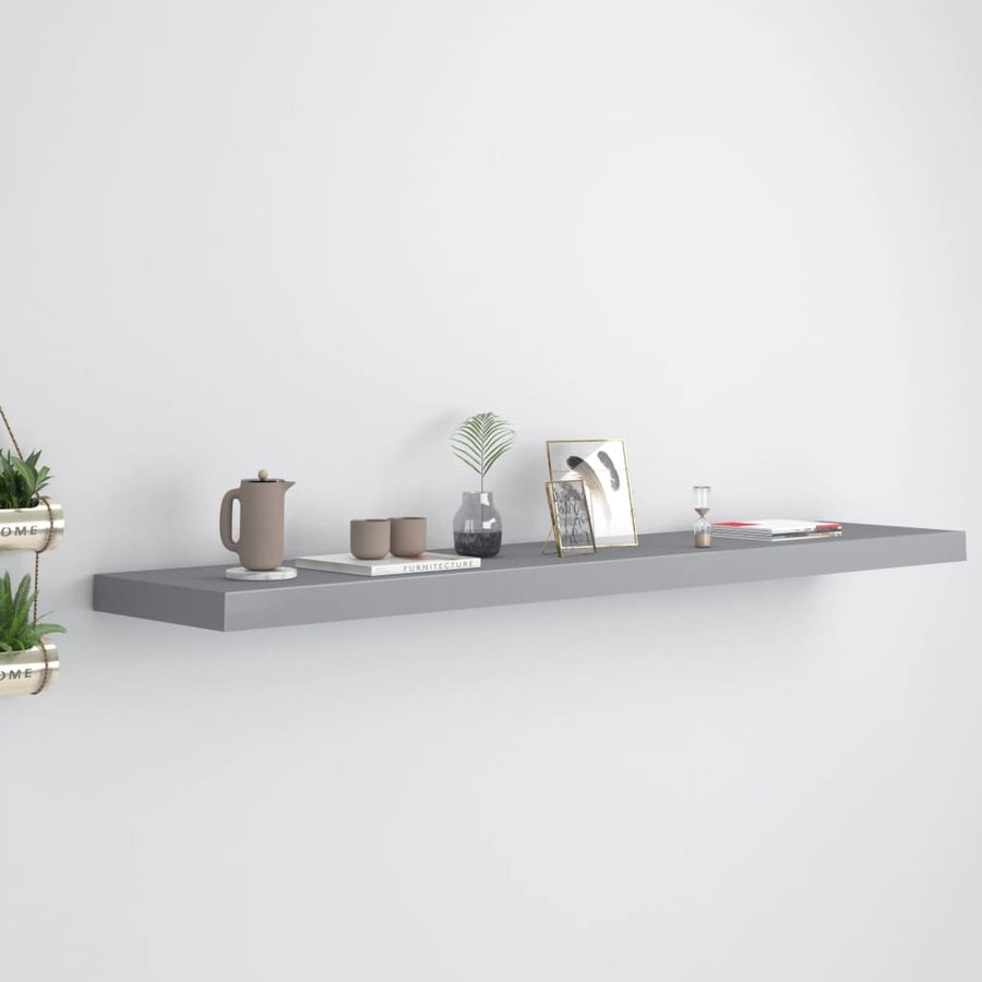 Raft De Perete Suspendat, , 120X23,5X3,8 Cm, Mdf Gri