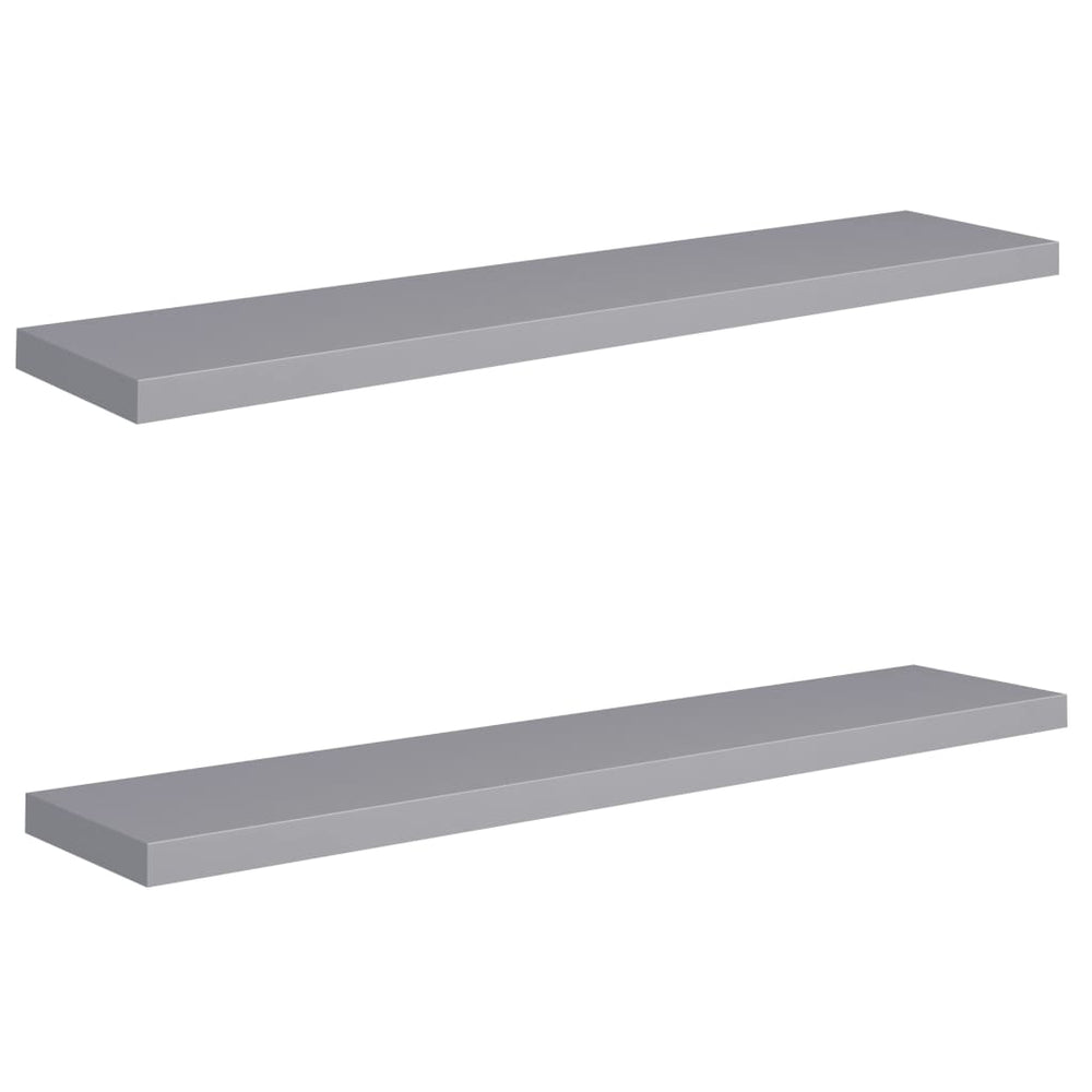 Rafturi De Perete Suspendate, 2 Buc., , 120X23,5X3,8 Cm, Mdf Gri